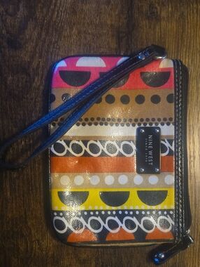 Nine West Multicolor Geometric Stripe Wristlet